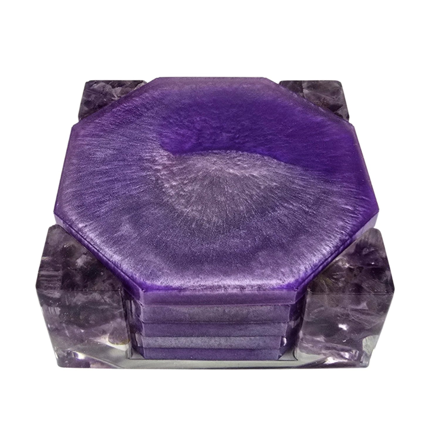 Octagon Coaster Set - Amethyst