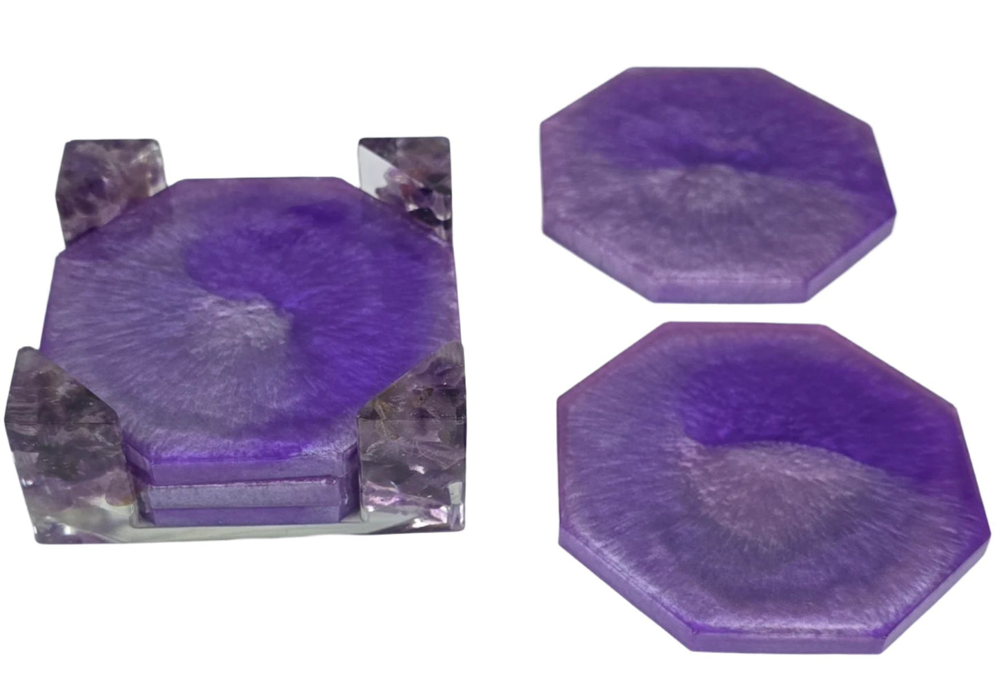 Octagon Coaster Set - Amethyst