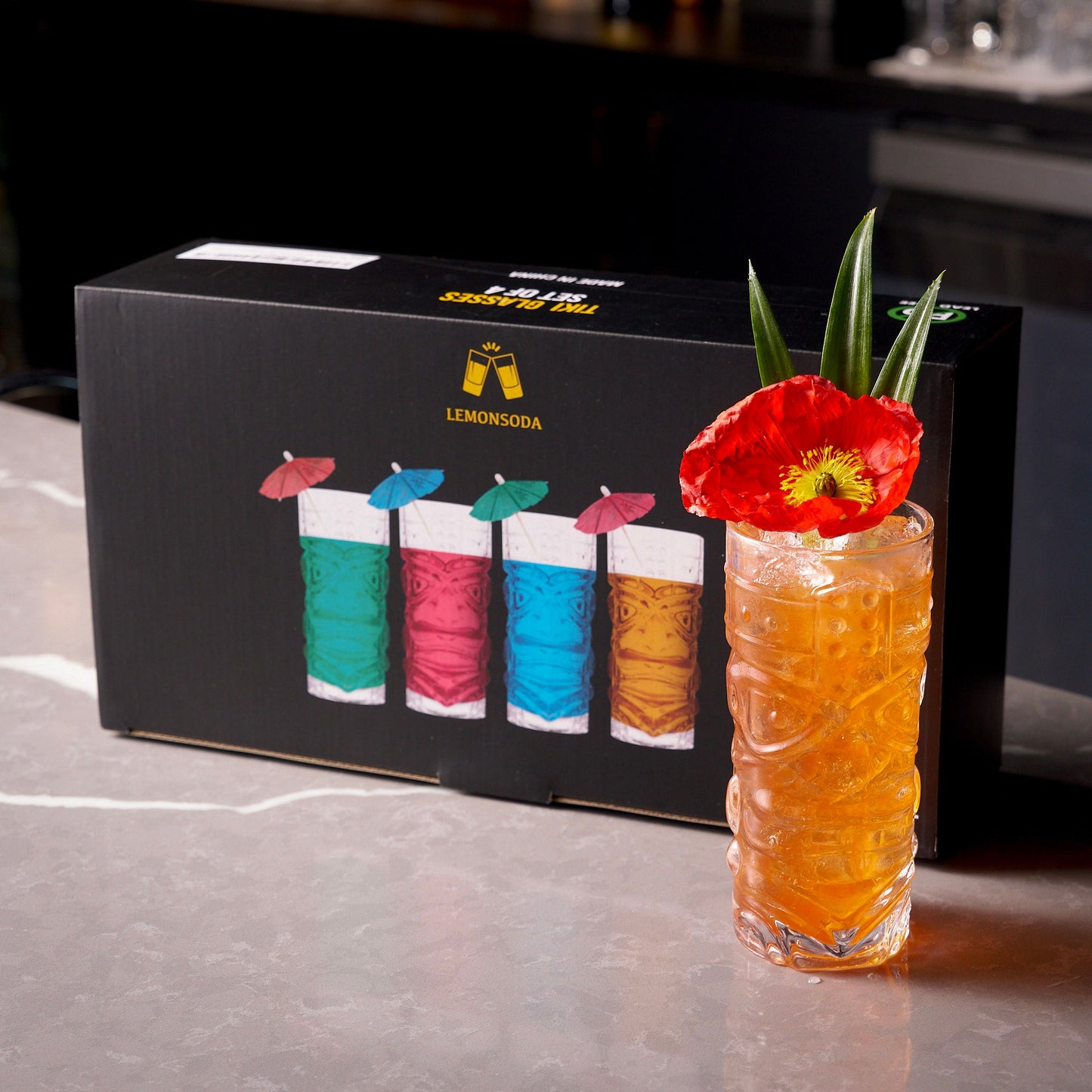 Clear Tiki Glasses, Set of 4 or 6 - 450 ML