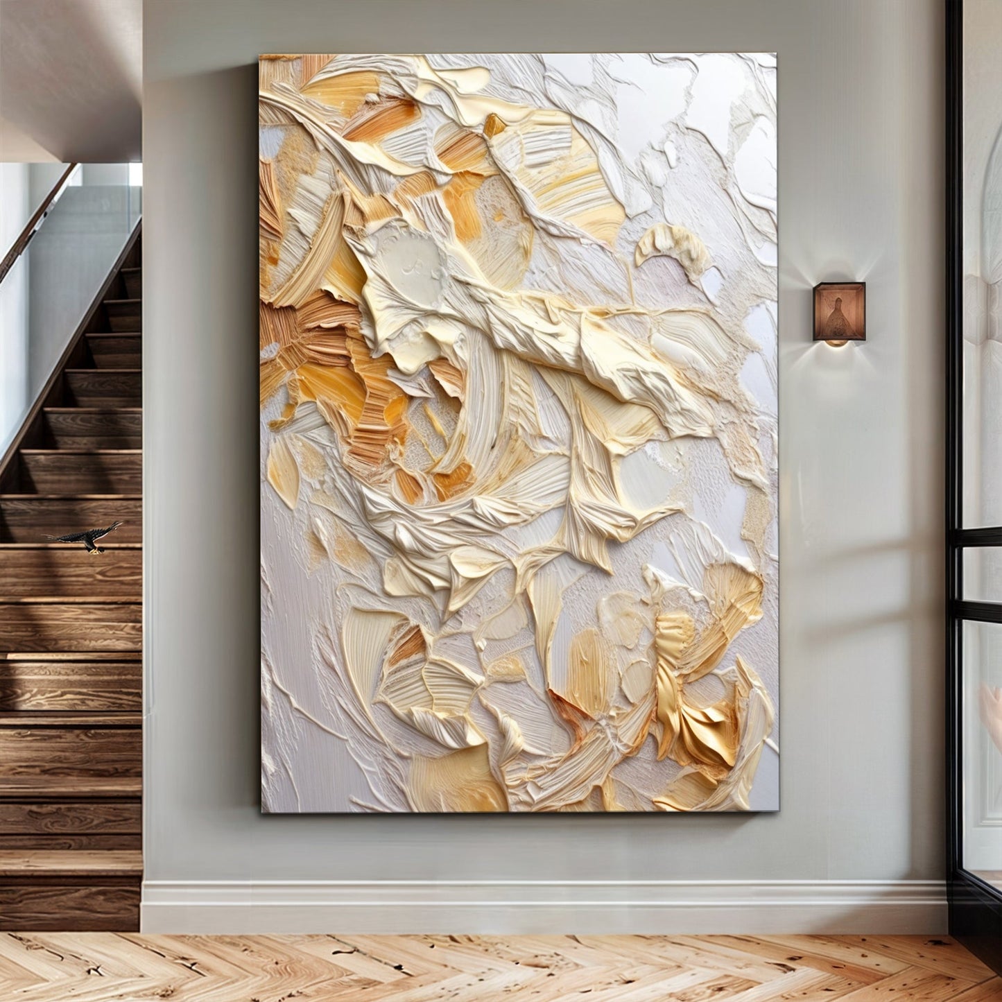 Minimalist Wave Abstract Impasto Wall Art