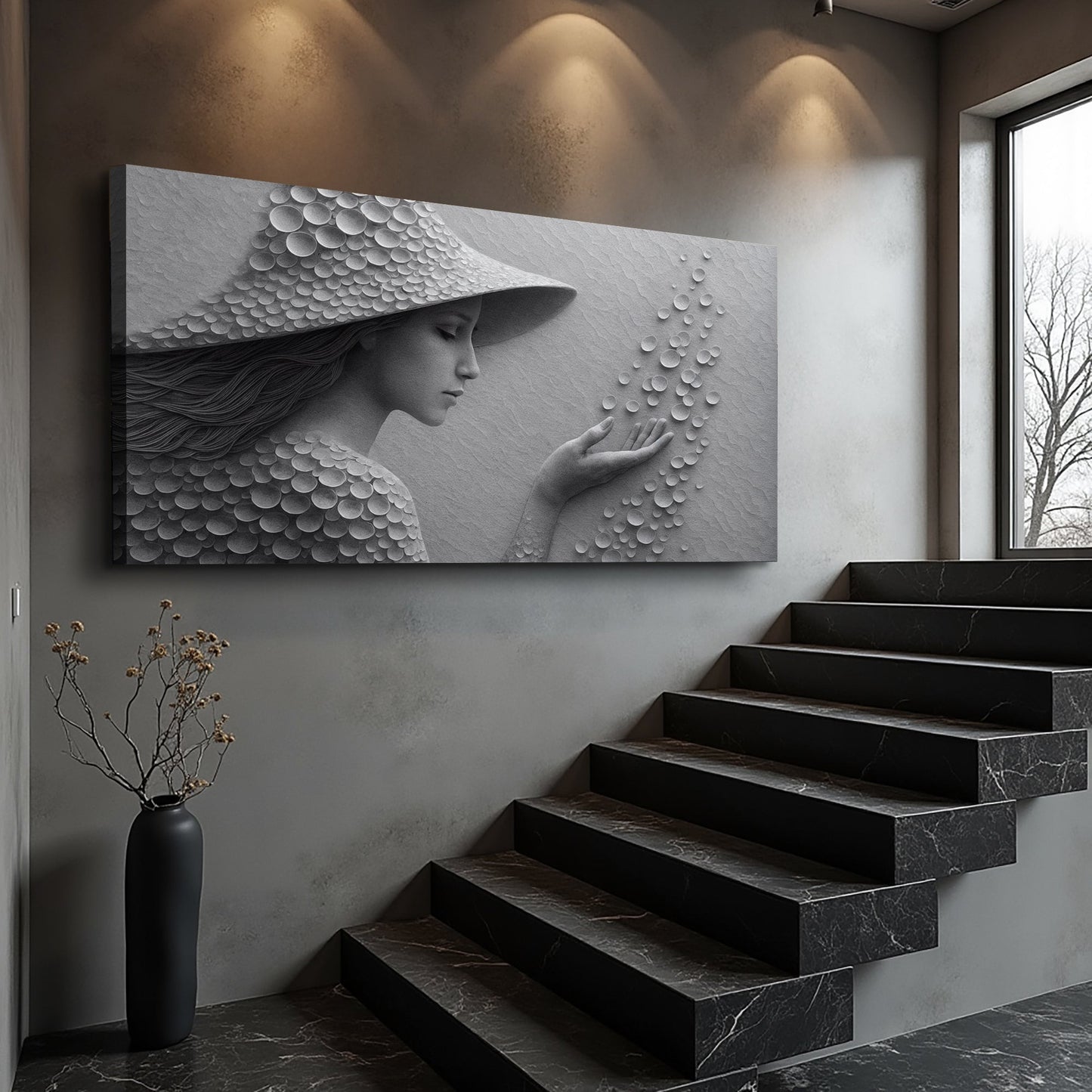 Modern Minimalist Woman Silhouette Wall Art