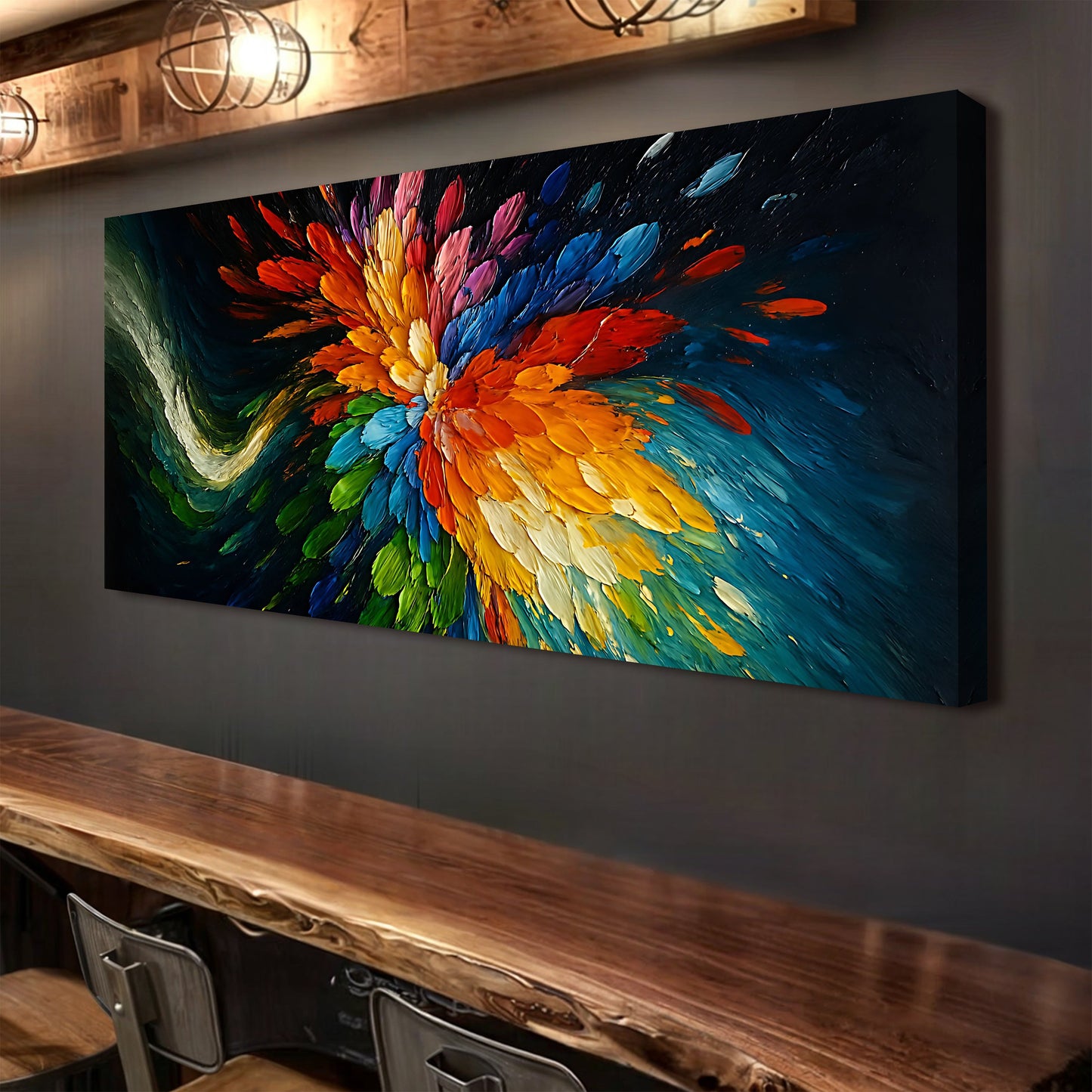 Cosmic Burst Impasto Wall Art