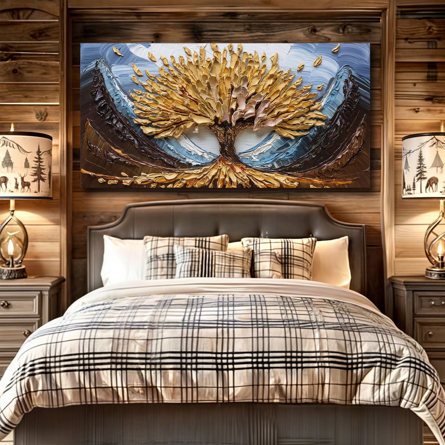 Golden Resilience Impasto Wall Art