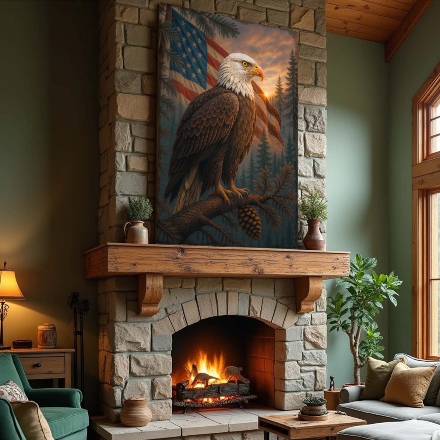 Sentinel of the Pines Eagle Wall Art