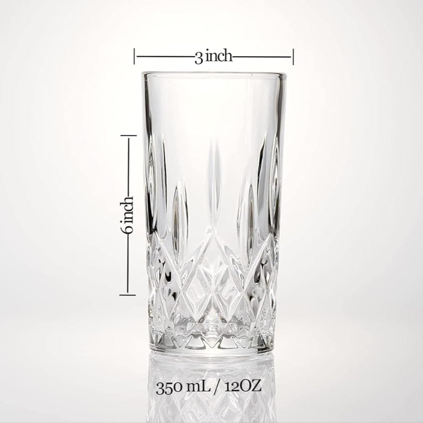 Tom Collins Drinking Glasses – Premium Water Glasses – 12oz