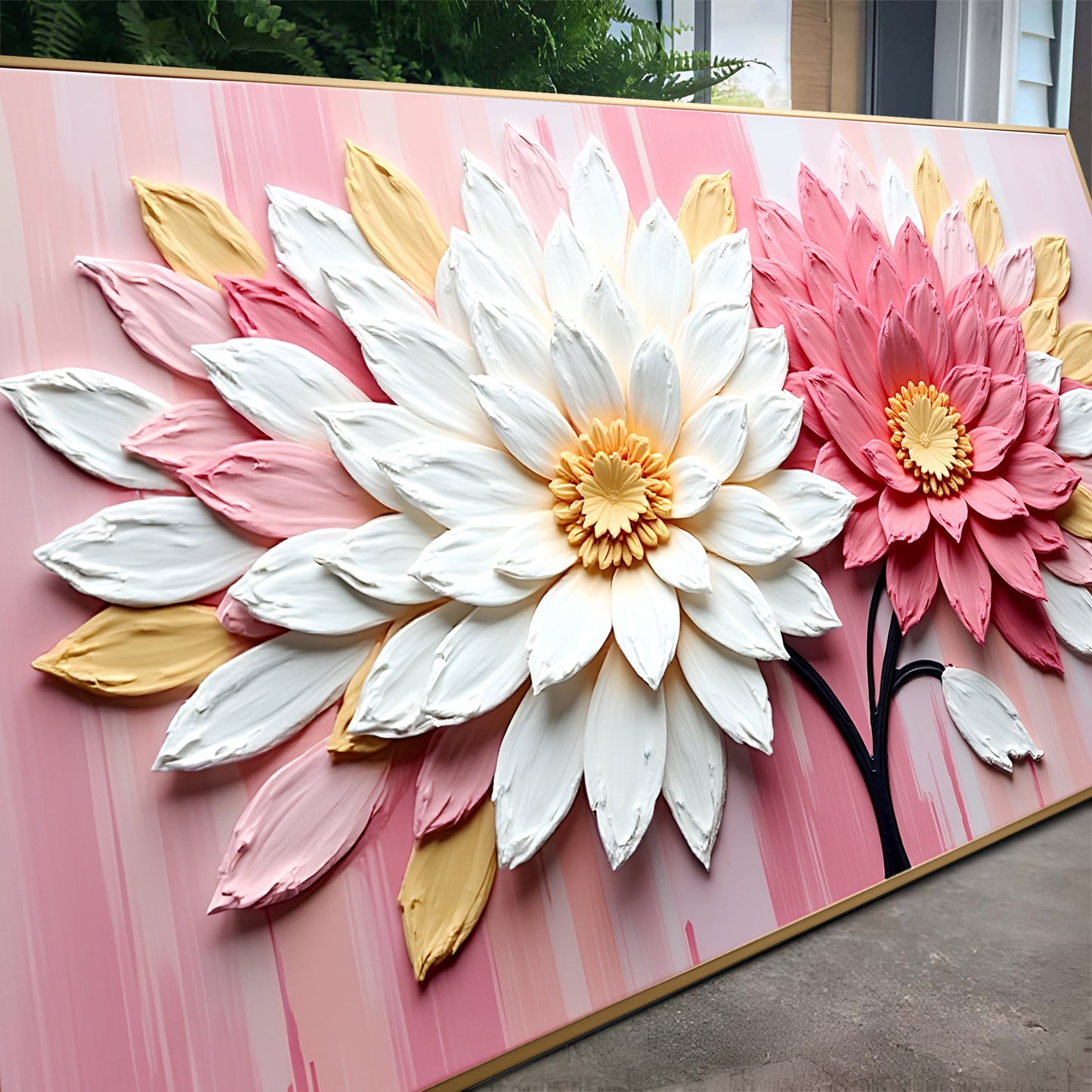 Blushing Blooms Pink Impasto Wall Art