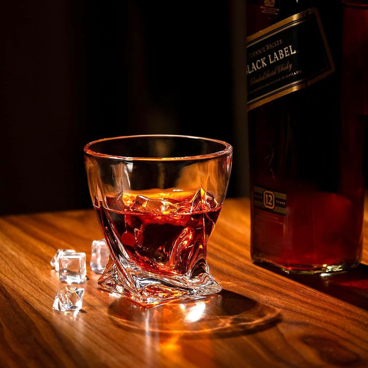 Premium Twisted Whiskey Glasses (10oz)