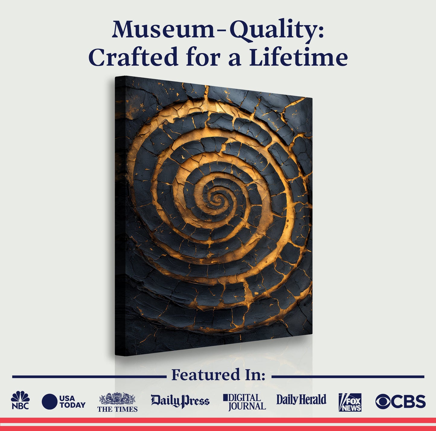 Black and Gold Spiral Wall Art