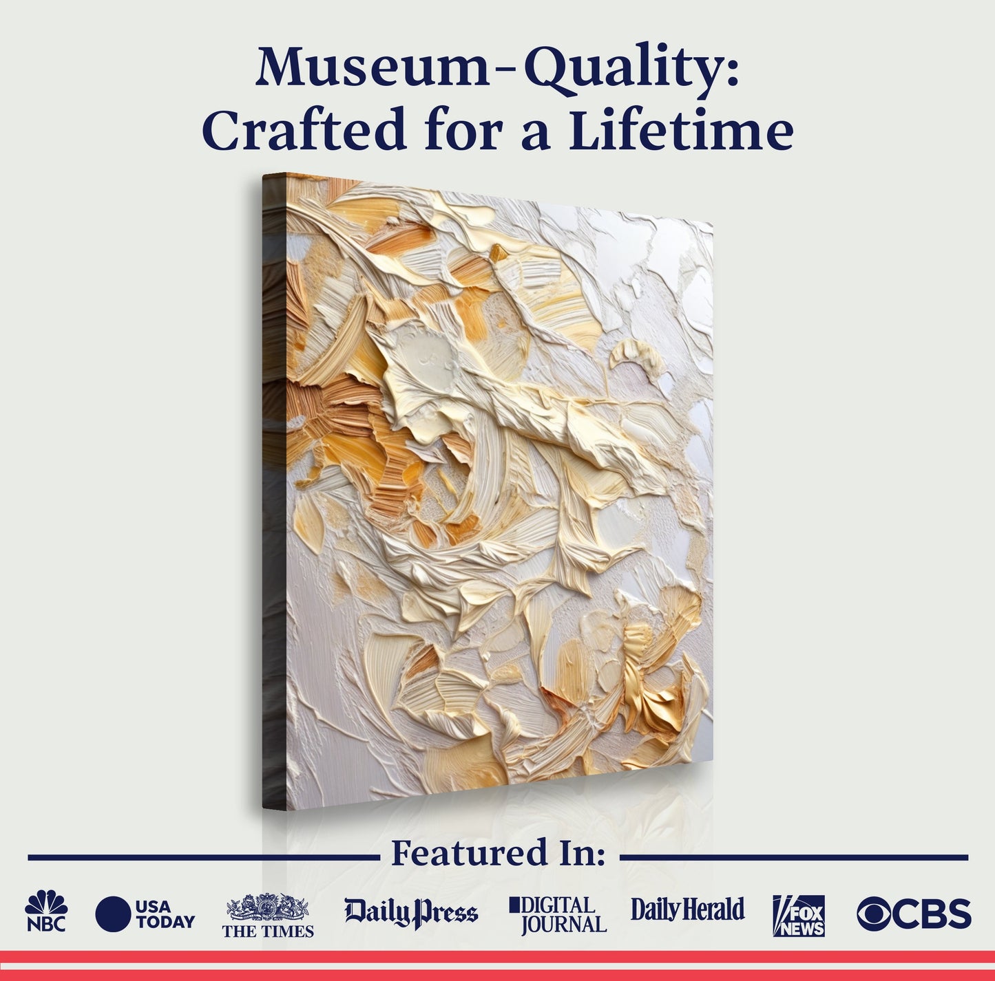 Minimalist Wave Abstract Impasto Wall Art