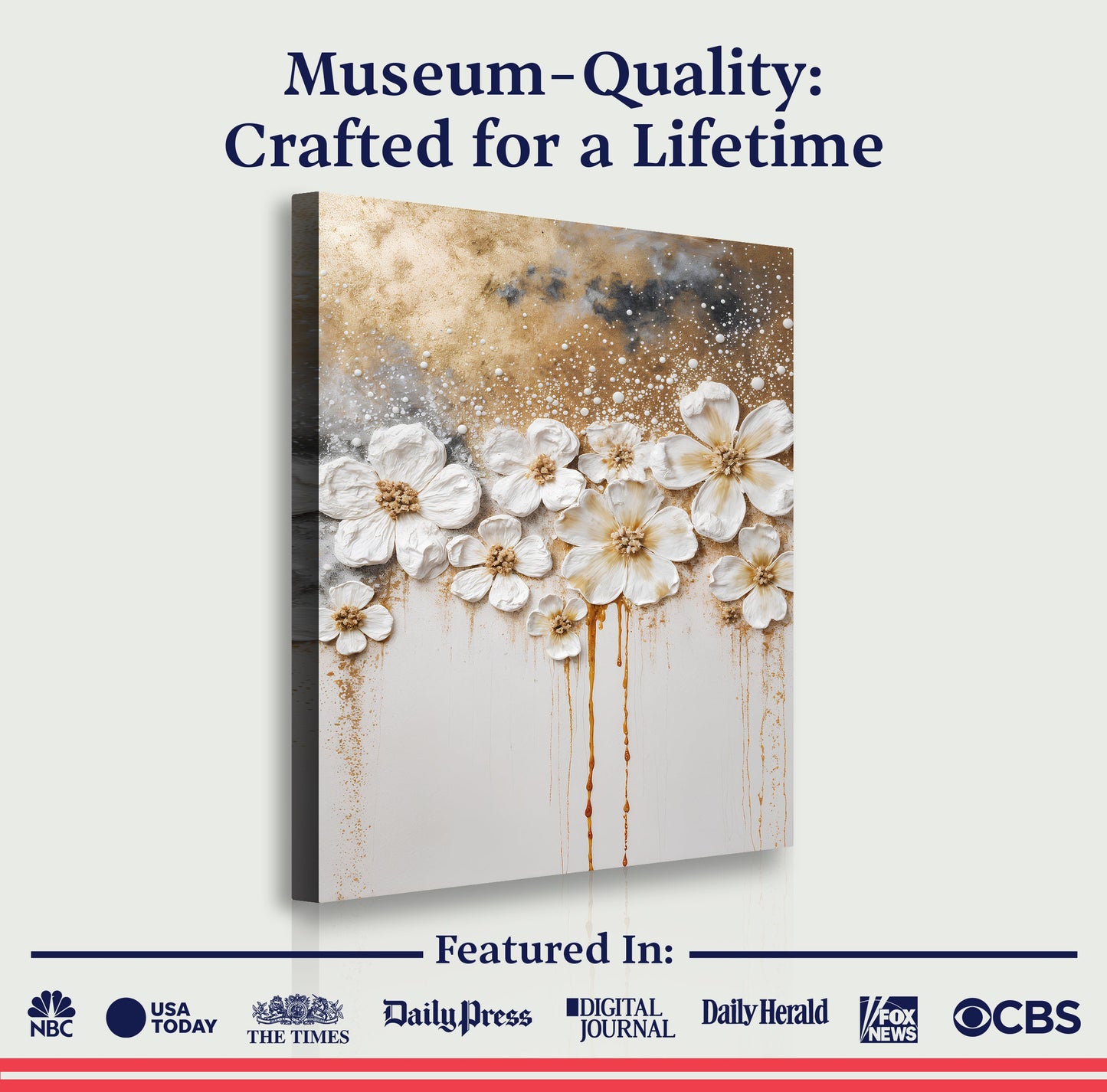 Gold Floral Wall Art