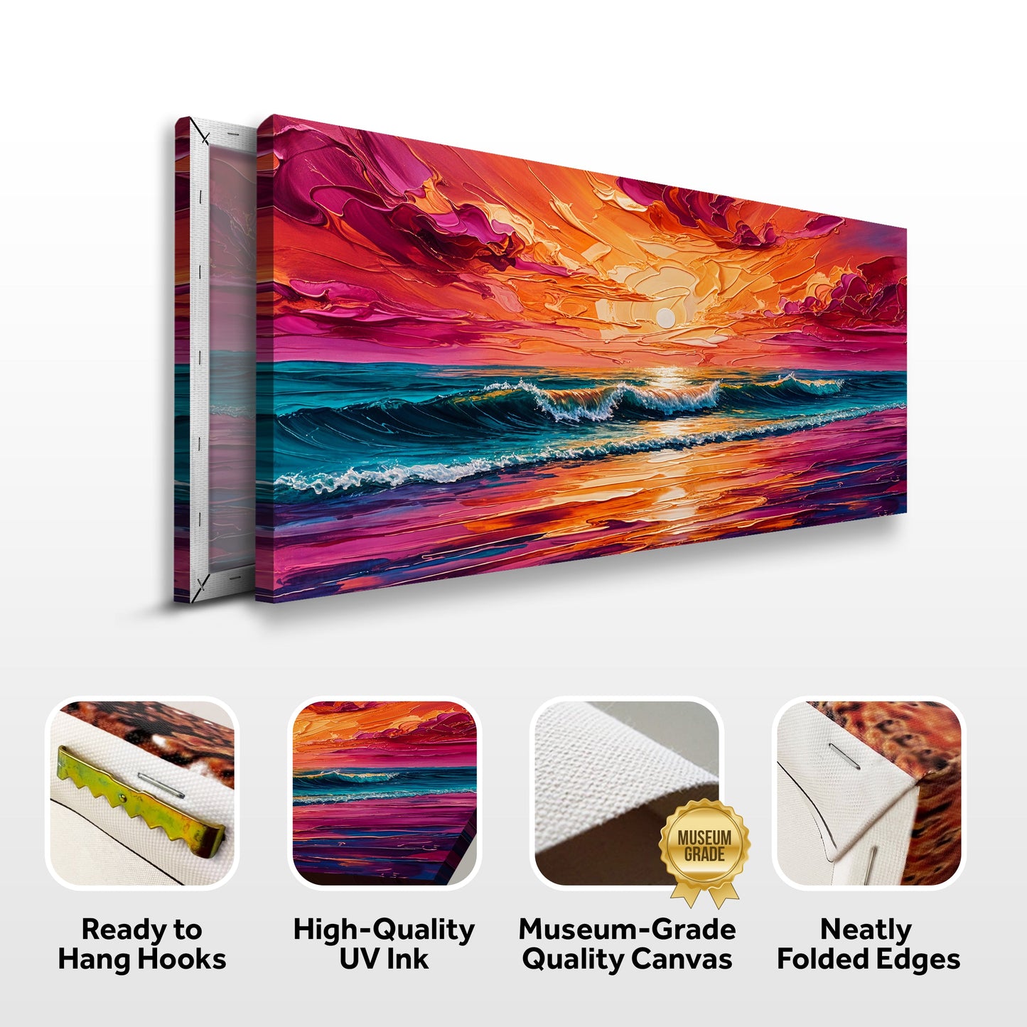 Coastal Sunset Impasto Wall Art