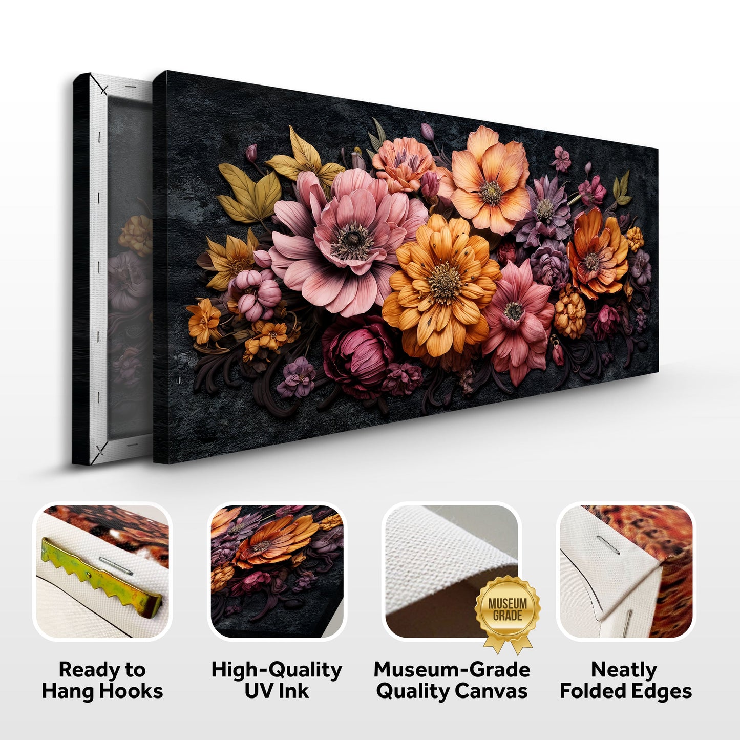 Colorful Floral Realistic Wall Art