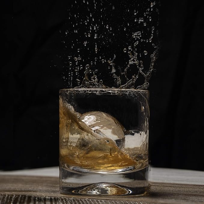 Premium Round Sphere Ice-Cube Maker Mold- 2 Crystal Clear Ice Cubes