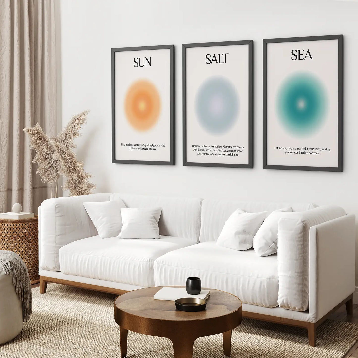 Sun Salt and Sea Aura Posters Wall Decor Set