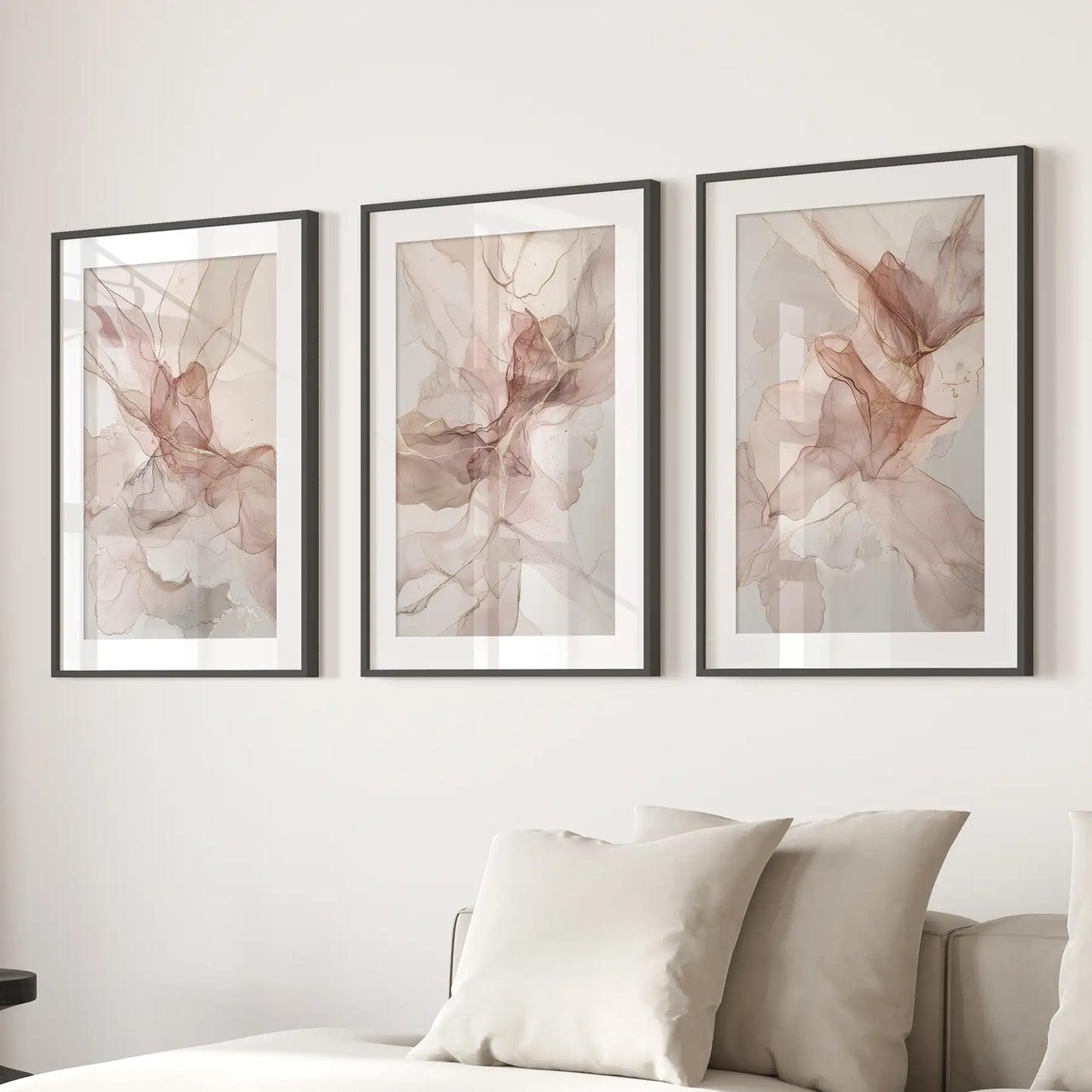Neutral Abstract Set of 3 Prints Wall Art Decor