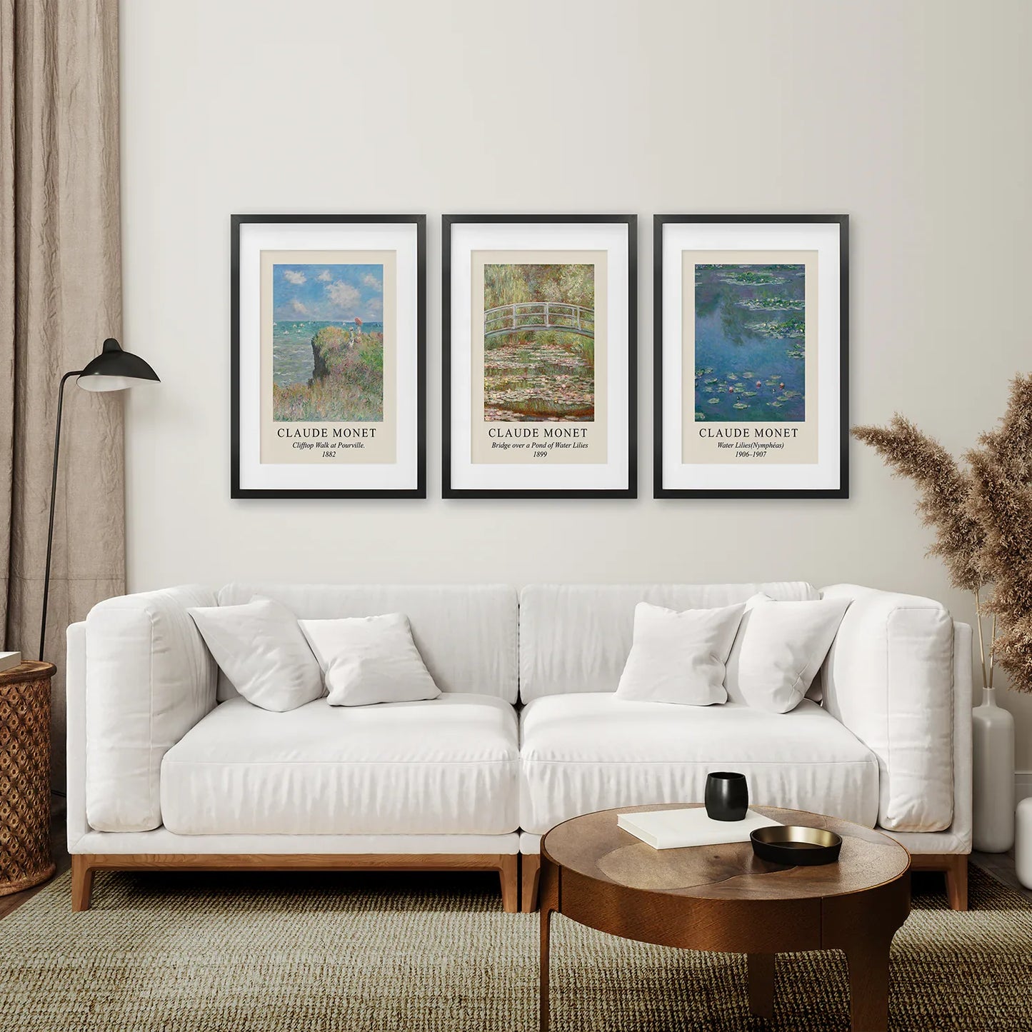 3 Piece Claude Monet Wall Art Set. Water Lilies Prints