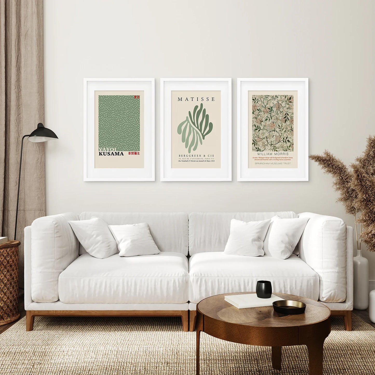 Yayoi Kusama Sage Green Print Set of 3