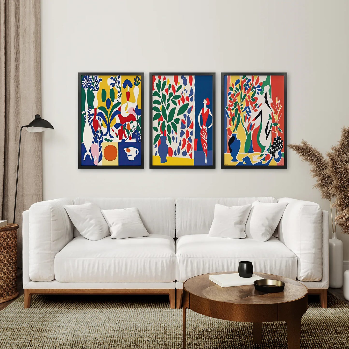 Modern Colorful Floral Matisse Wall Art Set