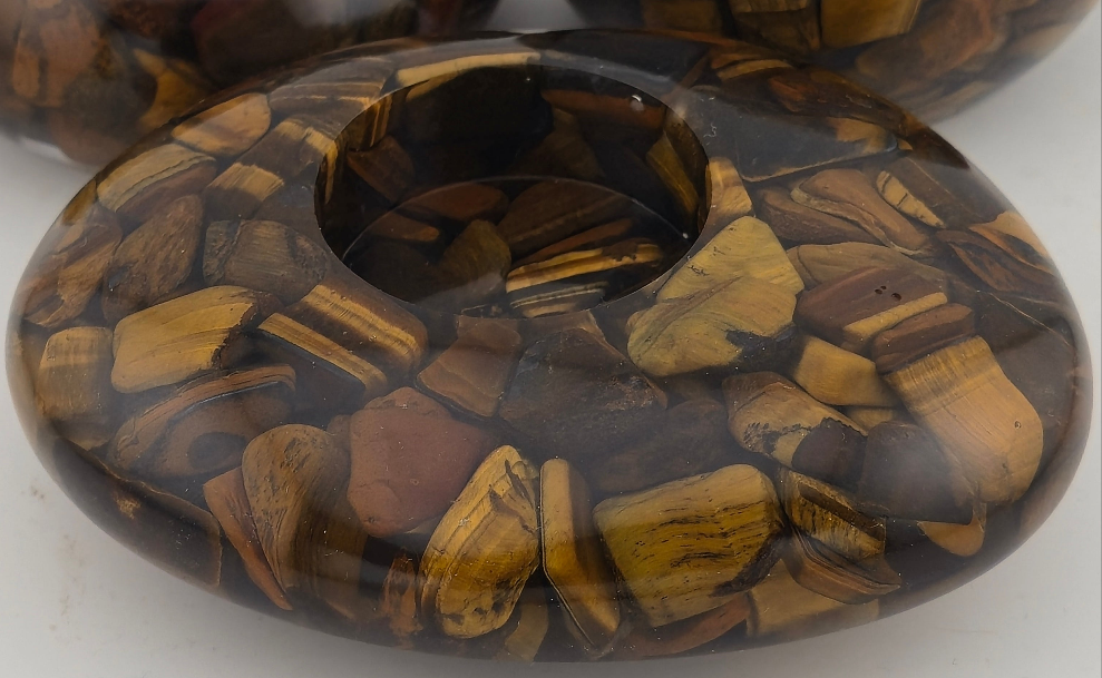 Modern Tea Light Holders - Tiger's Eye