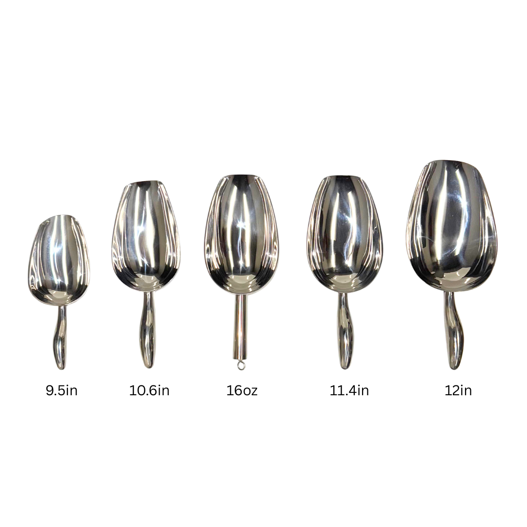 Stainless Steel Utility Ice Scoop -  9.5 Inches