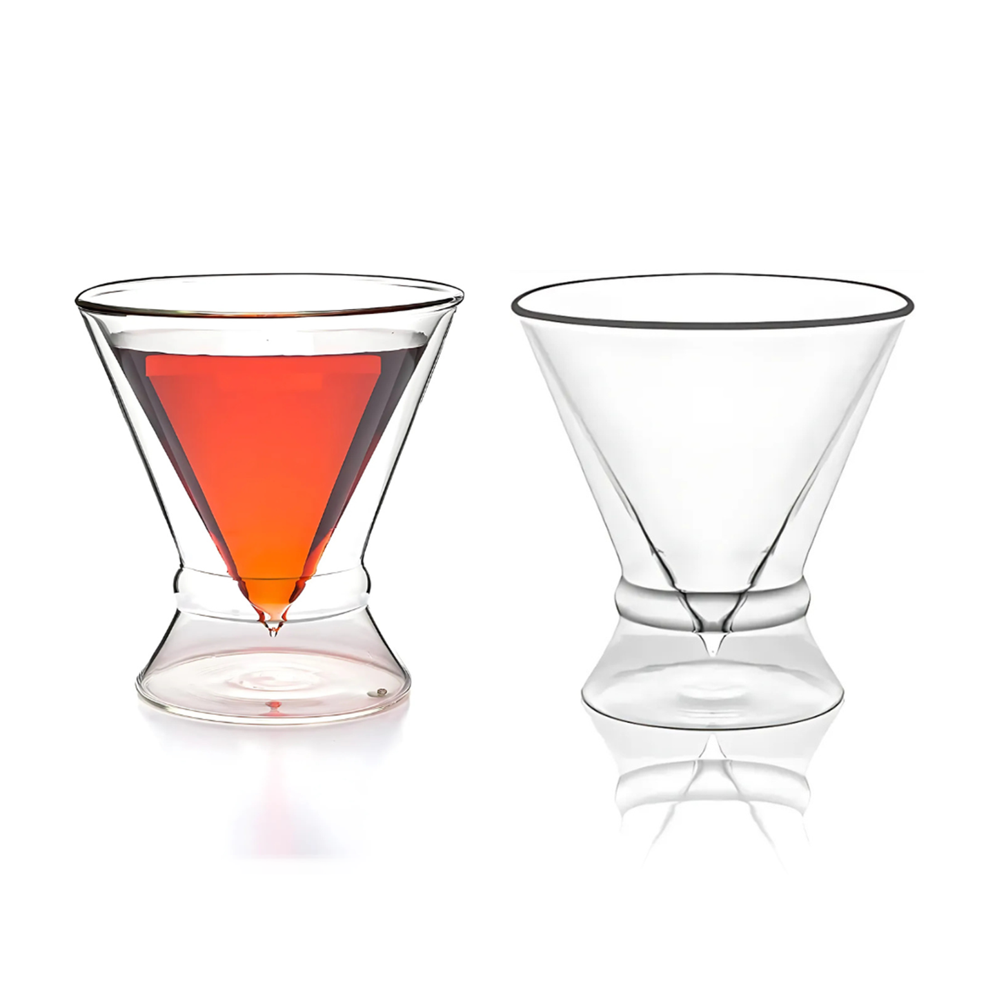 Double-Walled Stemless Martini Glasses - 8oz