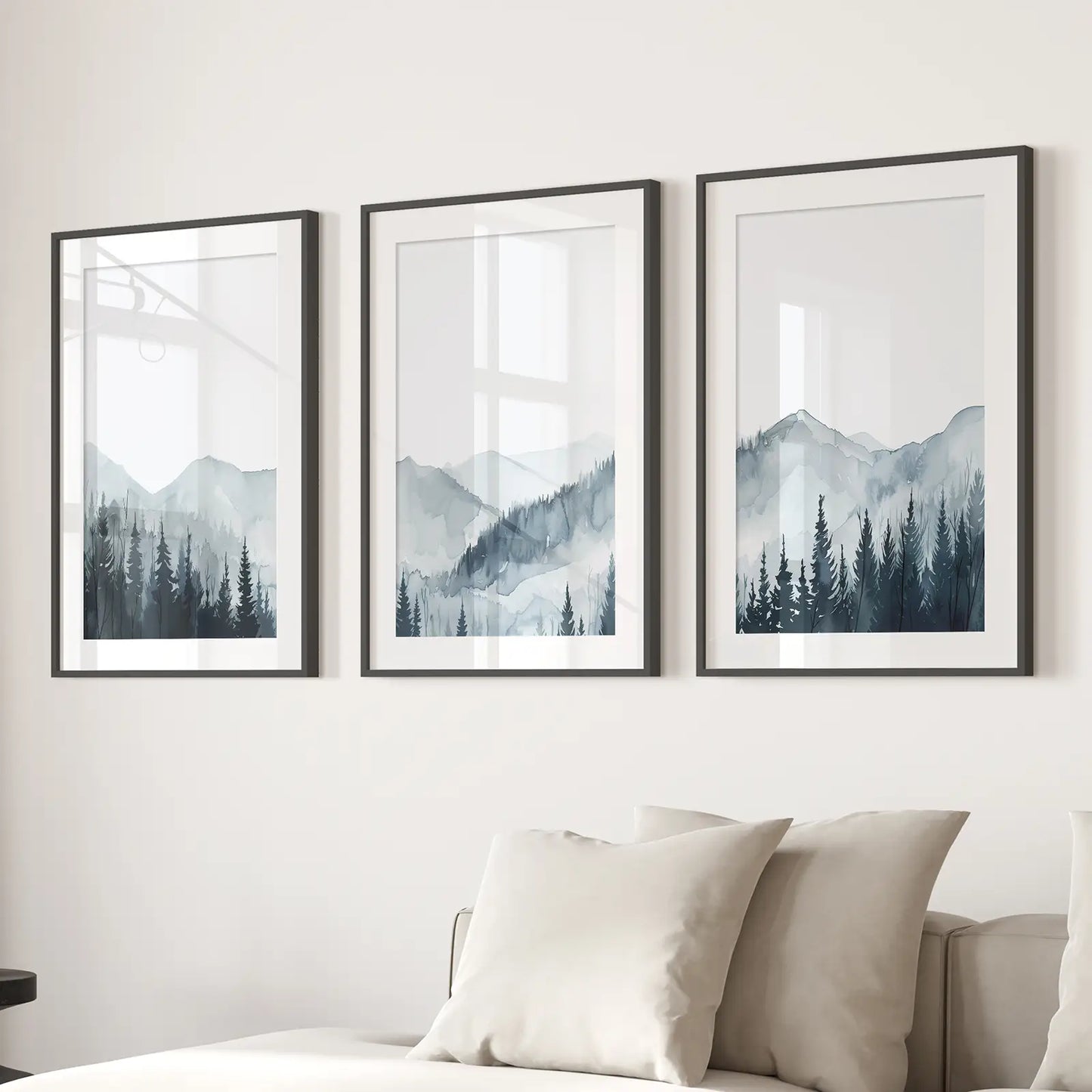 Watercolor Mountain Landscape Wall Art Posters