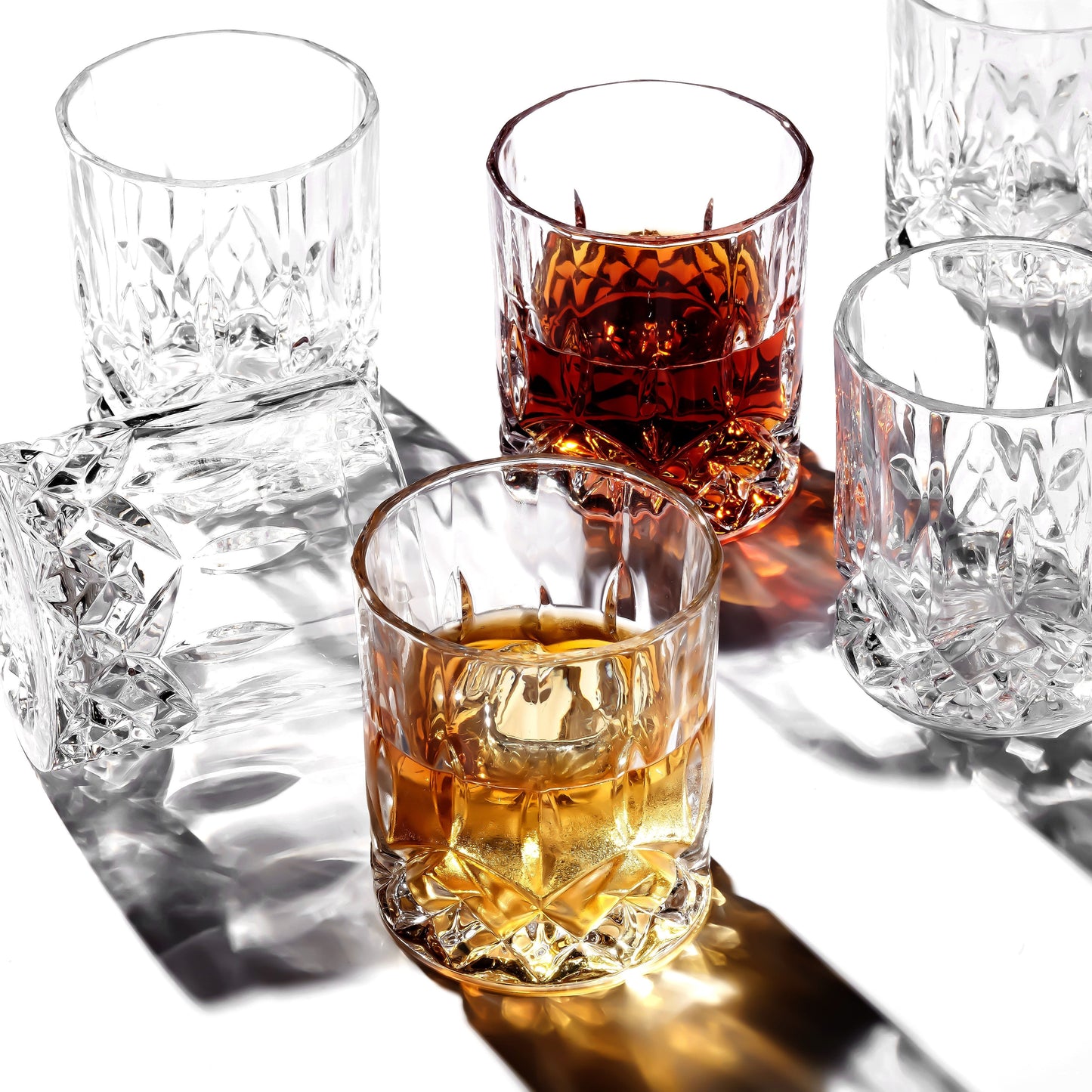 Crystal Cut Old Fashioned Whiskey Glasses (10oz)