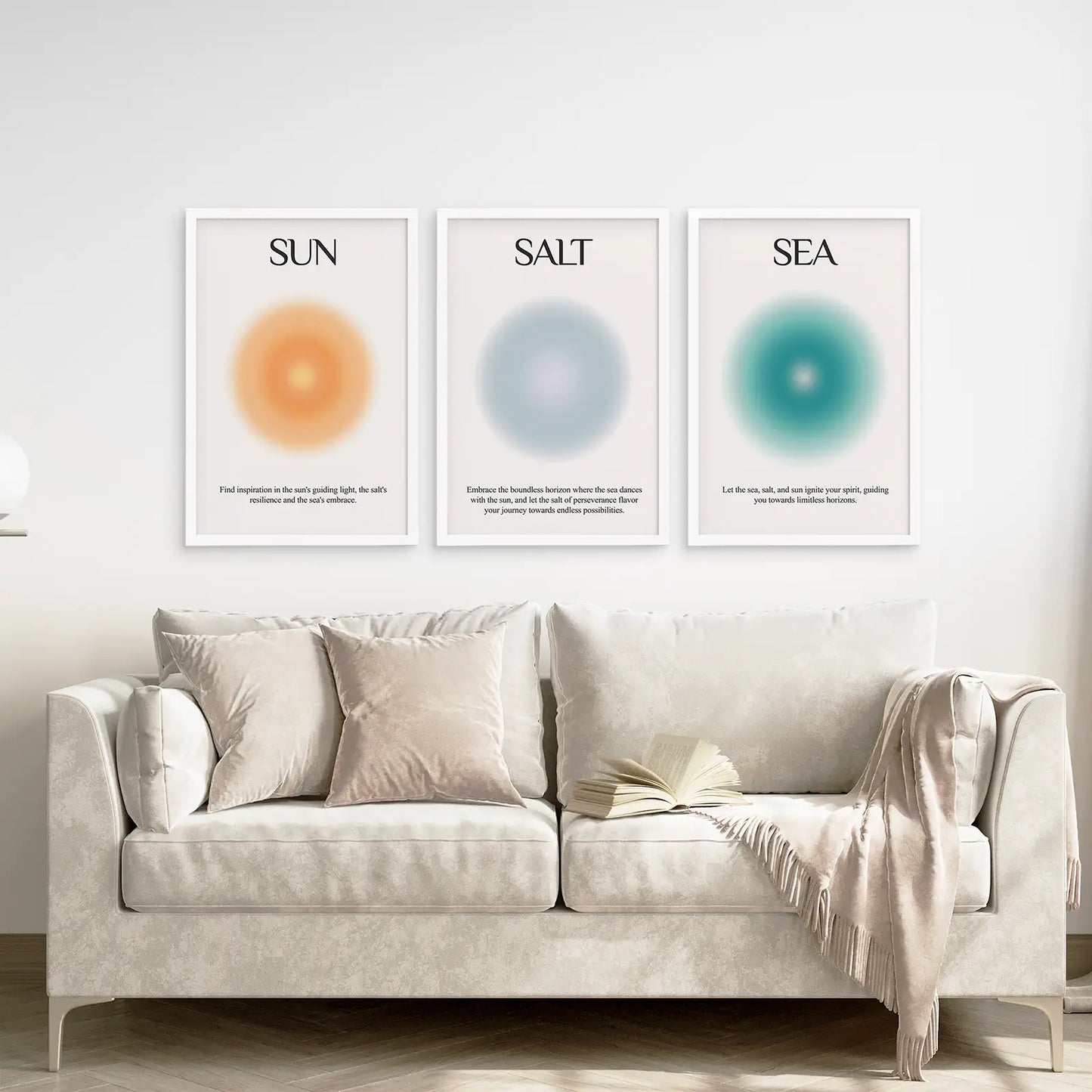 Sun Salt and Sea Aura Posters Wall Decor Set