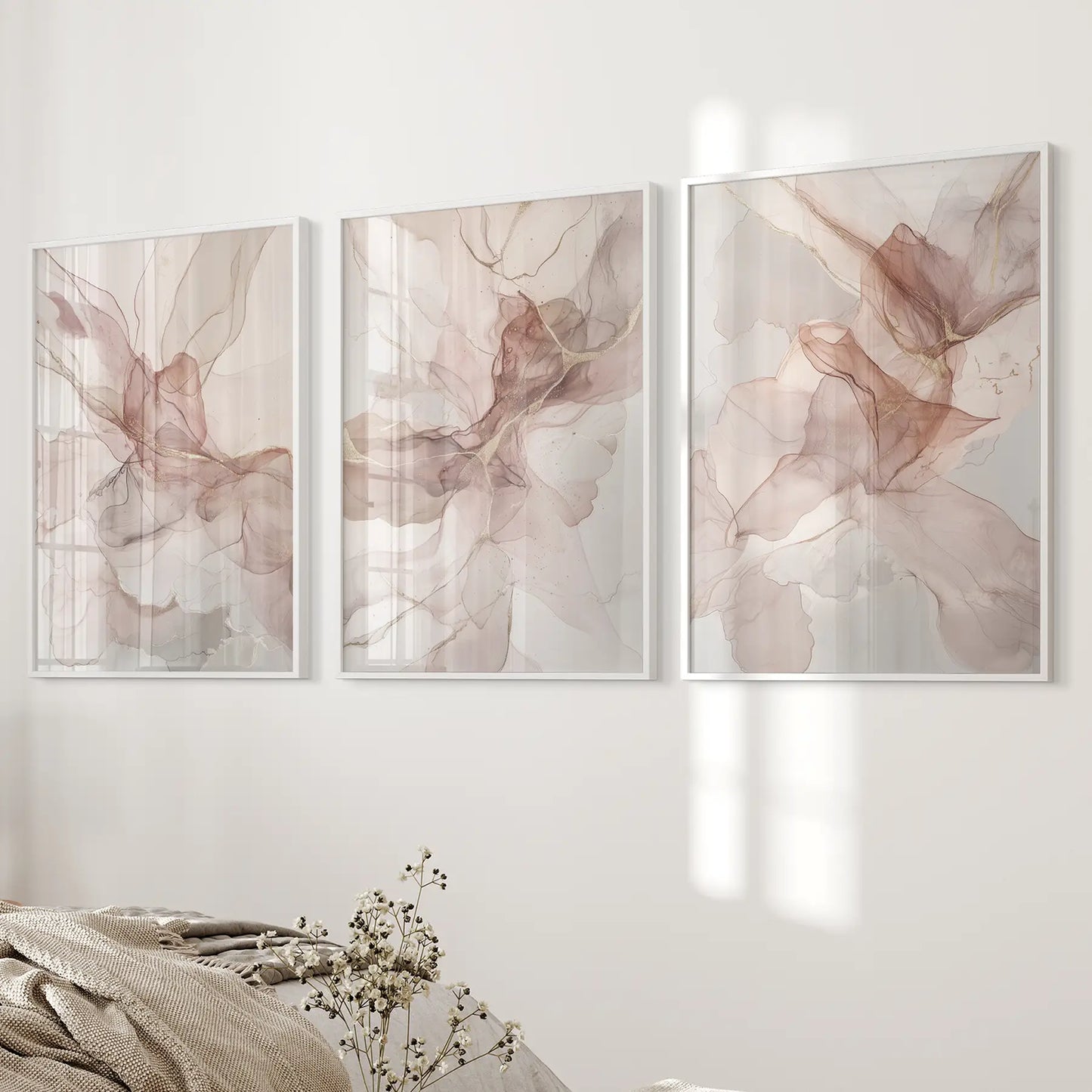 Neutral Abstract Set of 3 Prints Wall Art Decor