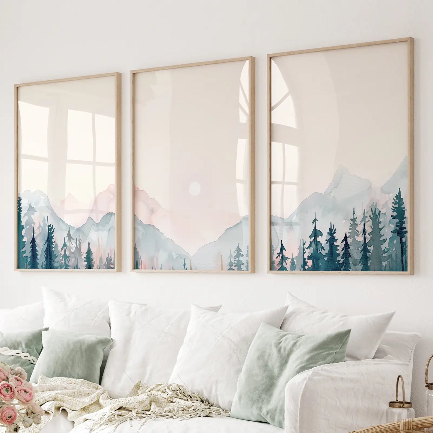 Forest and Mountain Landscape Painting Posters