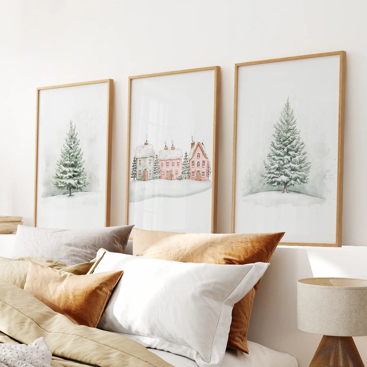 Winter Evergreen Tree Xmas Decor Wall Art Posters