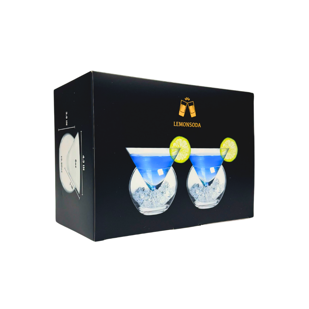 Stemless Martini Glasses With Chiller 5.5oz - (Set of 2 or 4)