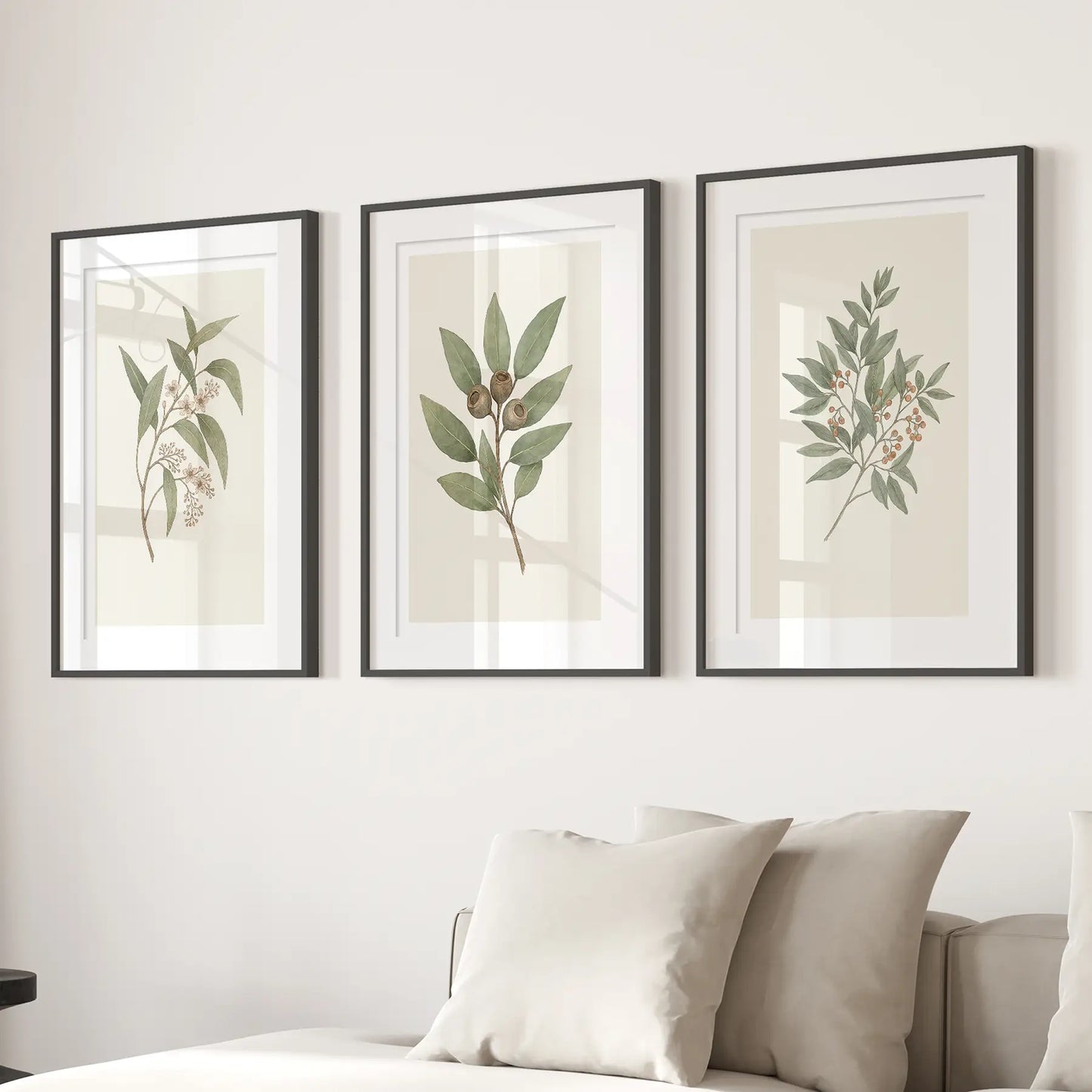 Vintage Neutral Botanical Gallery Wall Print Set