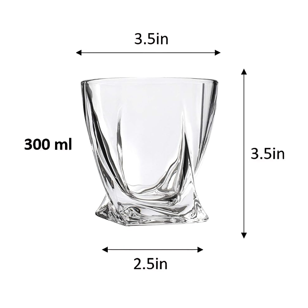 Premium Twisted Whiskey Glasses (10oz)