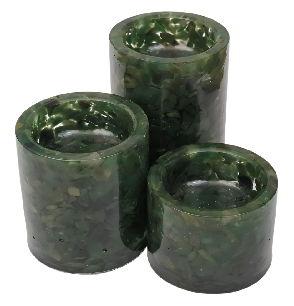 Cylinder Tea Light Holders - Aventurine