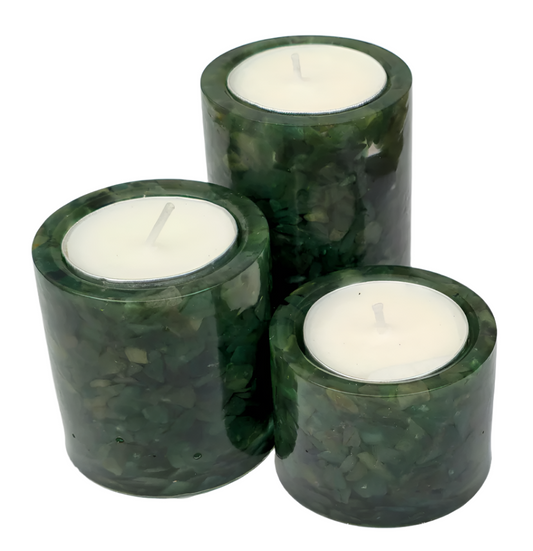 Cylinder Tea Light Holders - Aventurine