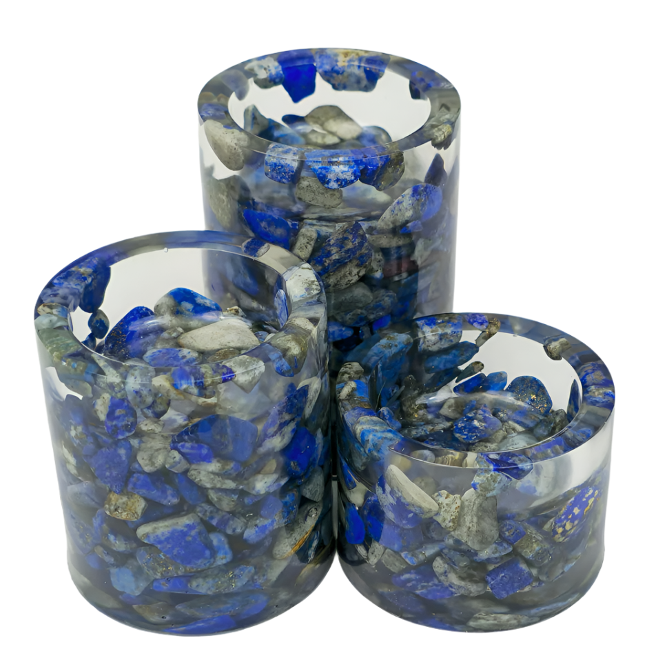 Cylinder Tea Light Holders - Lapis Lazuli