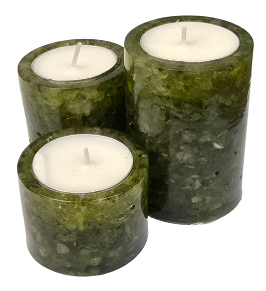 Cylinder Tea Light Holders - Peridot