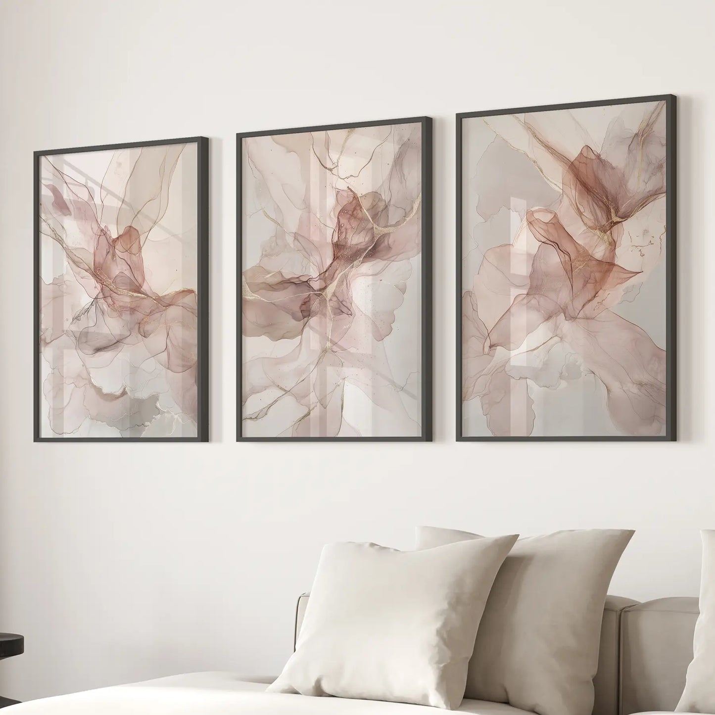 Neutral Abstract Set of 3 Prints Wall Art Decor