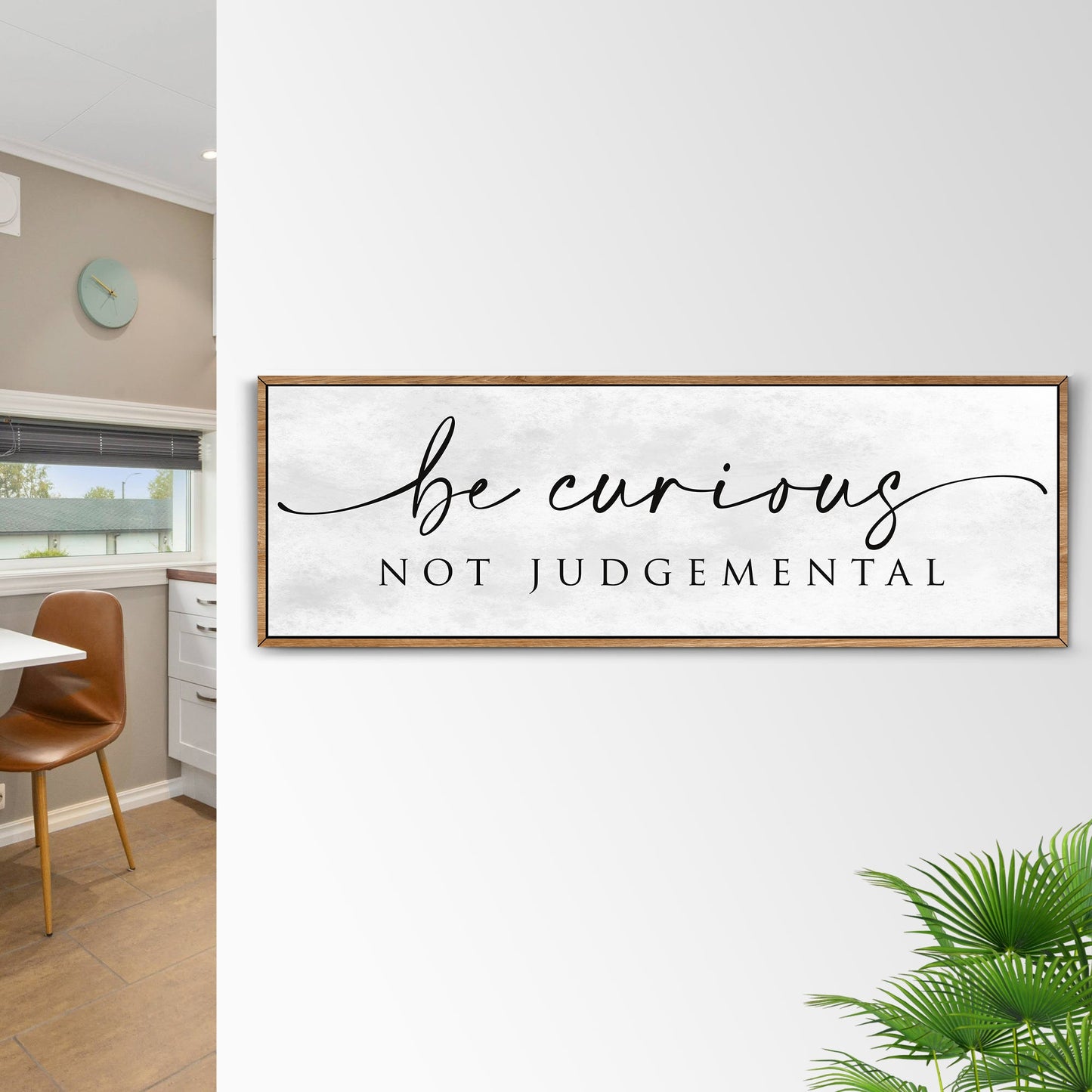 Be Curious Not Judgemental Sign | Inspirational Quote Sign | Modern Farmhouse Decor | Motivational Home Decor | Office Canvas Wall Art (ETSY)