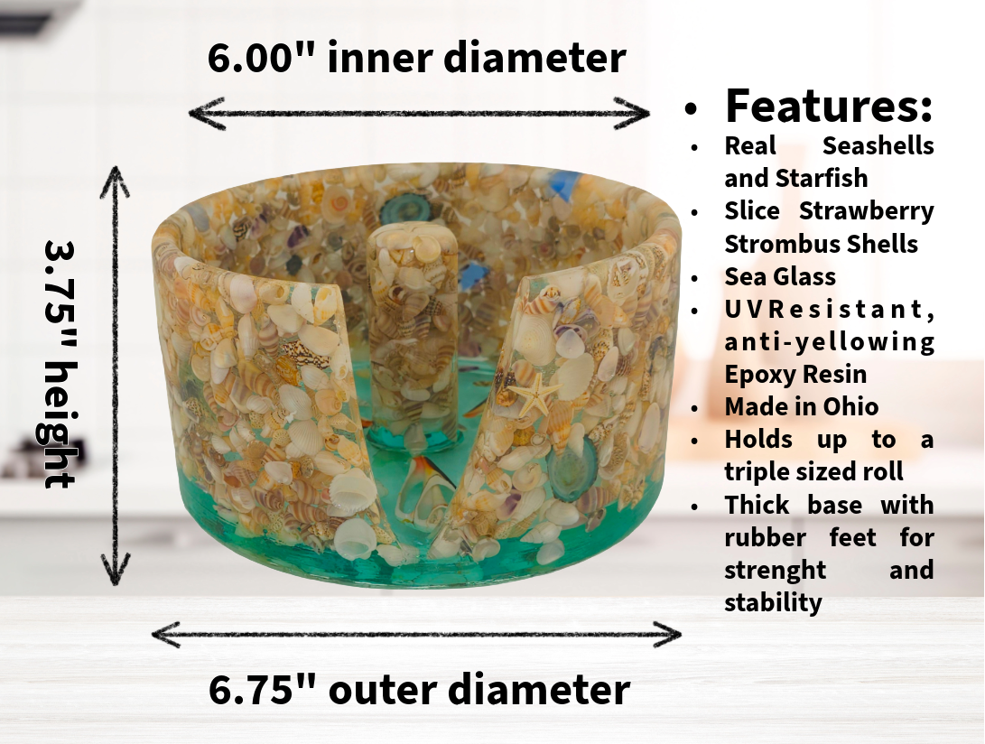 Large Paper Towel Holder - Seashell
