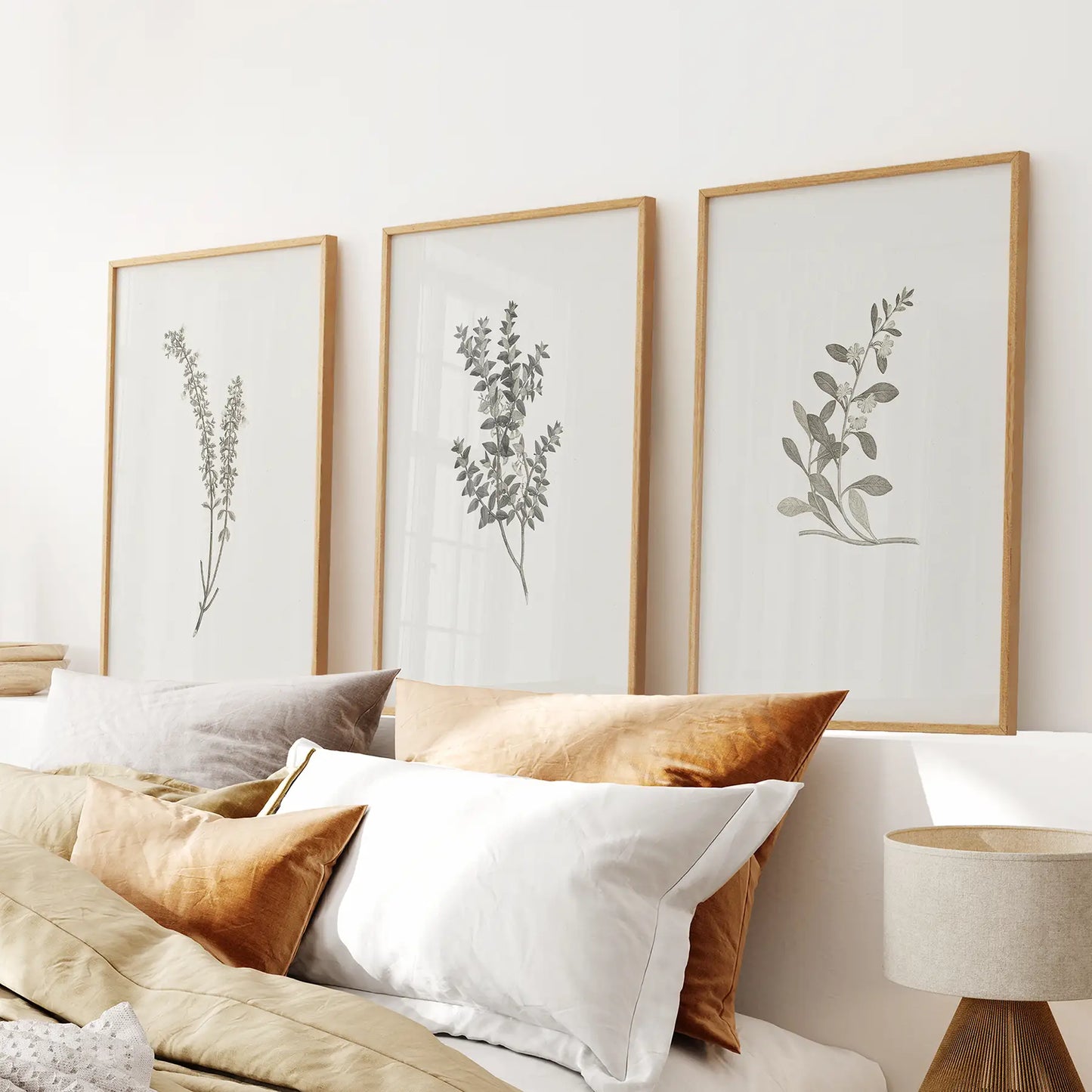 Vintage Floral 3 Piece Wall Art. Rustic Botanical Posters