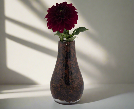 Mahogany Obsidian Vase 5"