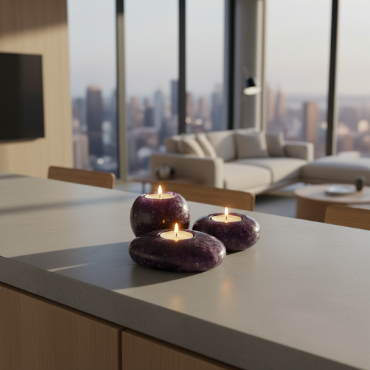 Modern Tea Light Set - Amethyst