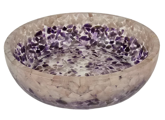 8" Decorative Bowl - Rose Quartz and Amethyst