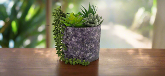 Lepidolite Planter 5.9"
