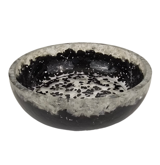 8" Decorative Bowl - Clear Quartz and Black Tourmaline