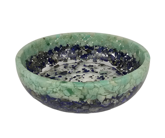 8" Decorative Bowl - Amazonite and Lapis Lazuli