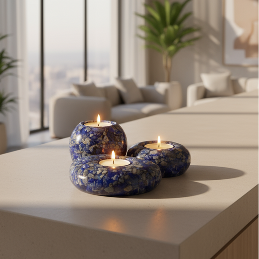 Modern Tea Light Holders - Lapis Lazuli