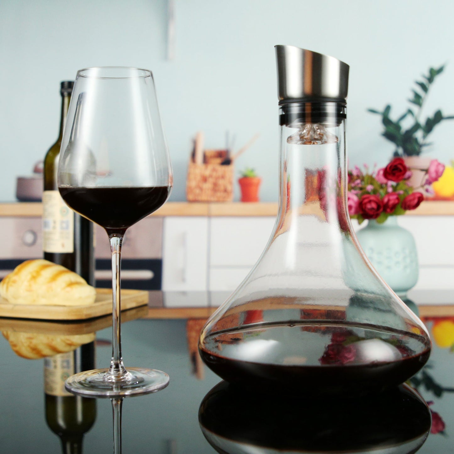 Wine Aerator Pourer - Glass Decanter Aerator with Filter - 1500 mL